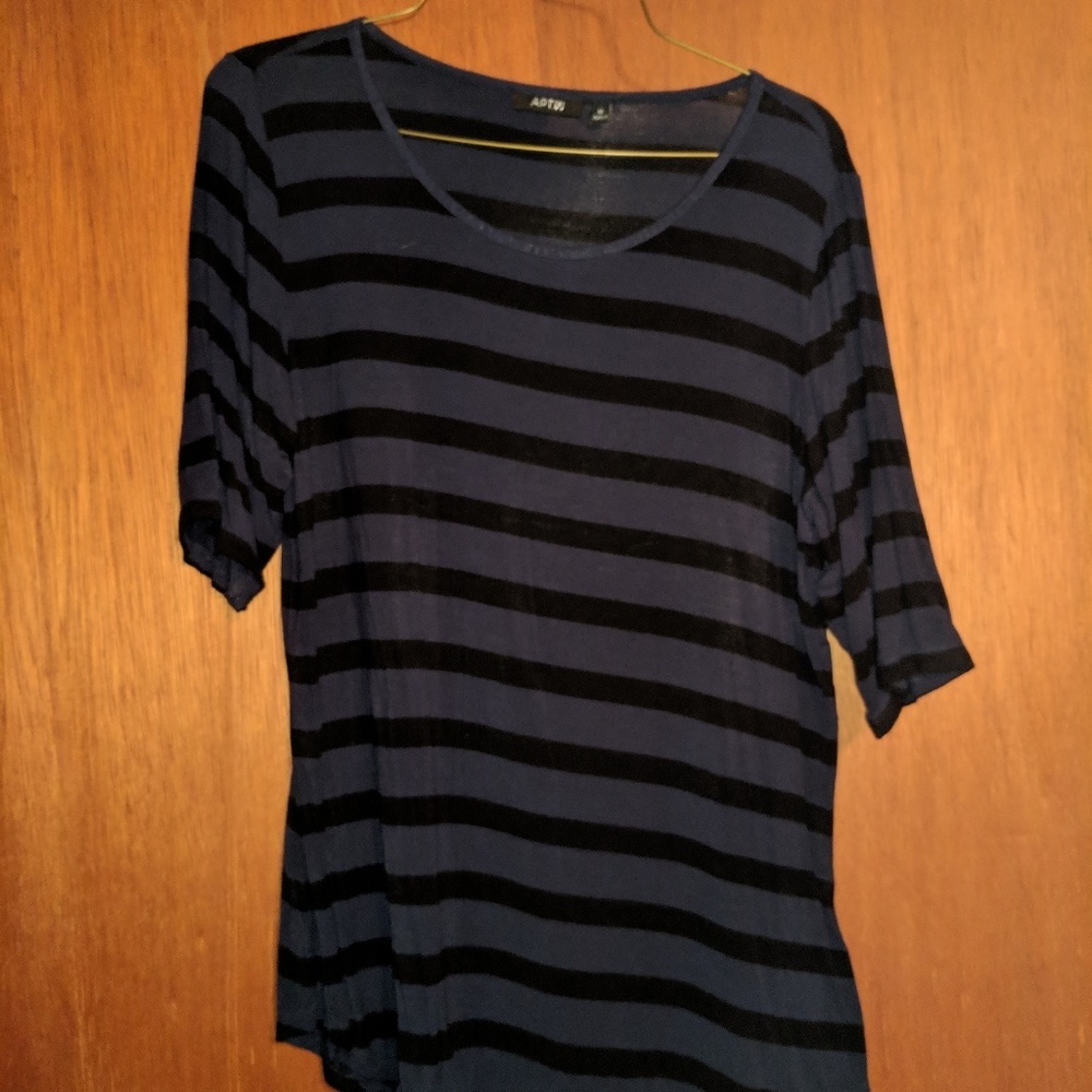 Navy and black striped shirt